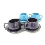 Fiesta Post 86 cream, sugar, & tray, 2 sets, no