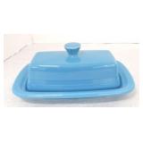 Fiesta Post 86 butter dish, peacock