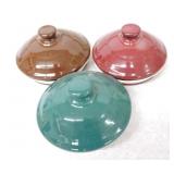 Fiesta Post 86 lot of 3 small canister lids: