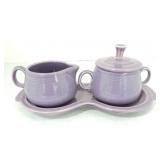 Fiesta Post 86 cream, sugar, & tray set, lilac