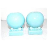 Vintage Fiesta pair of bulb candle holders,