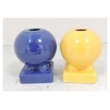 Vintage Fiesta pair of bulb candle holders,