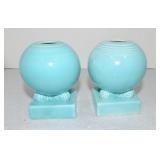 Vintage Fiesta pair of bulb candle holders,