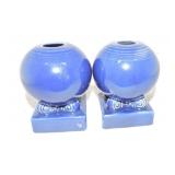 Vintage Fiesta pair of bulb candle holders,