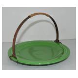 Vintage Fiesta 10' medium green plate with handle