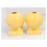 Vintage Fiesta pair of bulb candle holders,