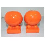 Vintage Fiesta pair of bulb candle holders,