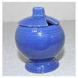 Vintage Fiesta mustard, cobalt, nicks to lid rim