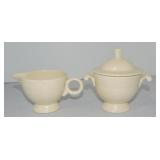 Vintage Fiesta cream & sugar, ivory