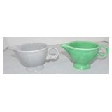 Vintage Fiesta creamer group, green & gray