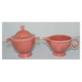 Vintage Fiesta cream & sugar, rose