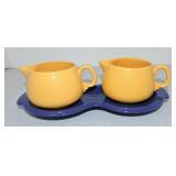 Vintage Fiesta lot of 2 individual yellow creamers