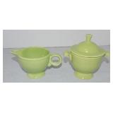 Vintage Fiesta cream & sugar, chartreuse