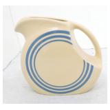 Fiesta Post 86 disk juice pitcher, blue stripe