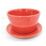Fiesta Post 86 flower pot & saucer, scarlet