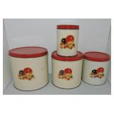 Vintage Fiesta metal go alon 4 pc canister set