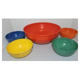 Vintage Fiesta metal go along 5 pc popcorn bowl