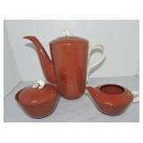 HLC Suntone coffee pot, cream, & sugar