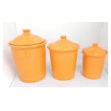 Fiesta Post 86 3 pc canister set, tangerine,