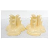 Fiesta Post 86 pair of pyramid candle holders,
