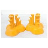 Fiesta Post 86 pair of pyramid candle holders,