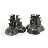 Fiesta Post 86 pair of pyramid candle holders,