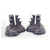 Fiesta Post 86 pair of pyramid candle holders,