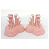 Fiesta Post 86 pair of pyramid candle holders,