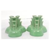 Fiesta Post 86 pair of pyramid candle holders,