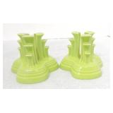 Fiesta Post 86 pair of pyramid candle holders,