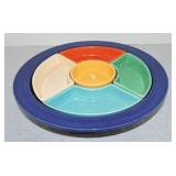 Vintage Fiesta relish tray, all 6 colors