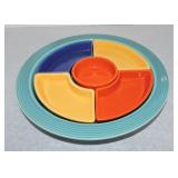 Vintage Fiesta relish tray, mixed colors