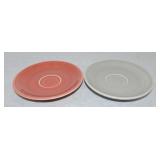 Vintage Fiesta demitasse saucer, 1 rose, 1 gray