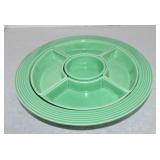 Vintage Fiesta relish tray, all green