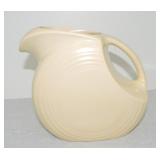 Vintage Fiesta disc water pitcher, ivory