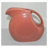 Vintage Fiesta disc water pitcher, rose