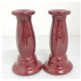 Fiesta Post 86 tapered pair of candle holders,