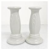 Fiesta Post 86 tapered pair of candle holders,
