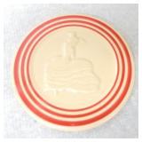 Fiesta Post 86 dancing girl trivet, red stripe