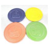 Fiesta Post 86 dancing girl trivet, 4 mixed