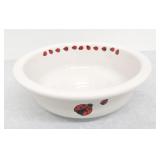 Fiesta Post 86 serving bowl, white with lady bugs