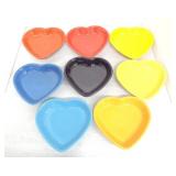 Fiesta Post 86 7 1/2' heart dish, 8 mixed