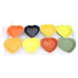 Fiesta Post 86 5 3/4' heart dish, 8 mixed