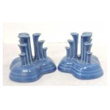 Fiesta Post 86 pair of pyramid candle holders,