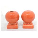 Fiesta Post 86 pair of round candle holder,