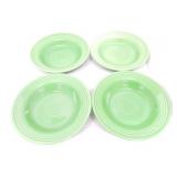 Vintage Fiesta deep plate group, 4 medium green