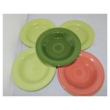 Vintage Fiesta deep plate group, 5 - 50's colors