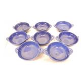 Vintage Fiesta cream soup group, 8 cobalt