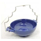 Vintage Fiesta cream soup, cobalt with chrome