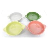 Vintage Fiesta cream soup group, 4 - 50's colors